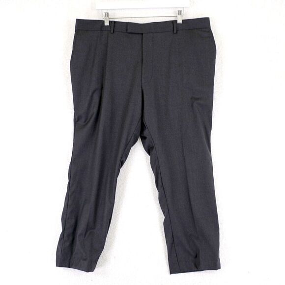 Hugo Boss James Brown Super 100s Wool Charcoal 39/27 Dress Pants Mid Rise Flat F - Picture 1 of 9